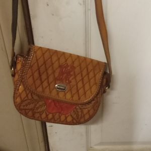 Shoulder purse with rose and letter K